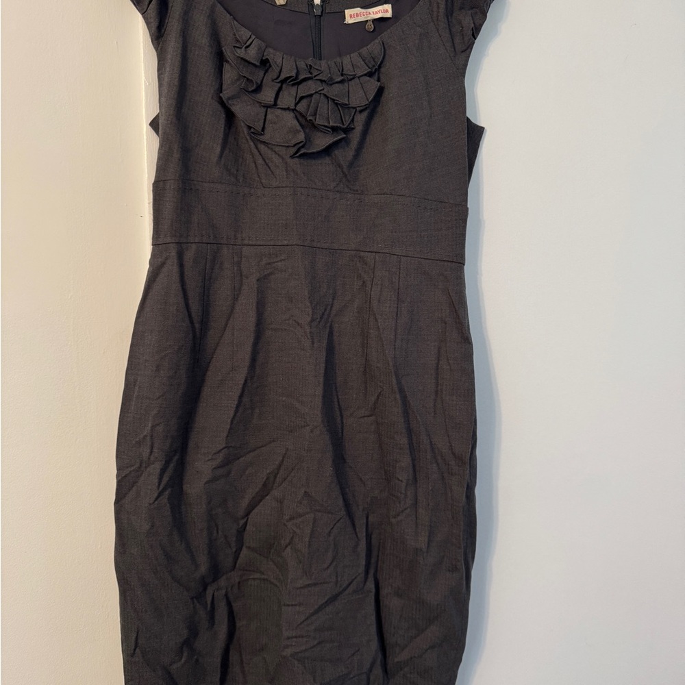 Rebecca Taylor Charcoal Ruffle Mini Dress